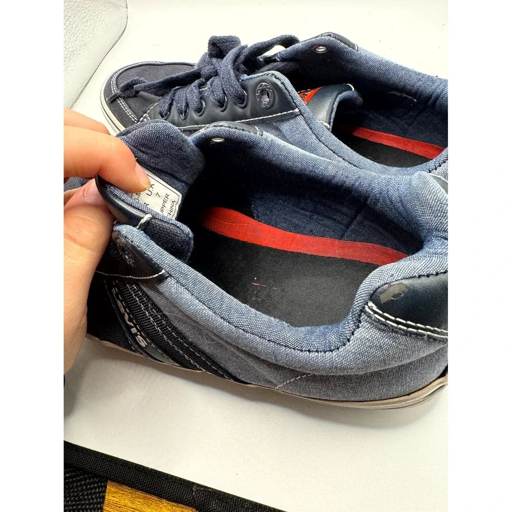 Levi's Chambray 517435U80 Mens 8 Sneaker Navy Blue Low Top Lace Up Casual Shoes